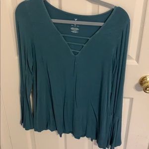 teal blous that’s flowy